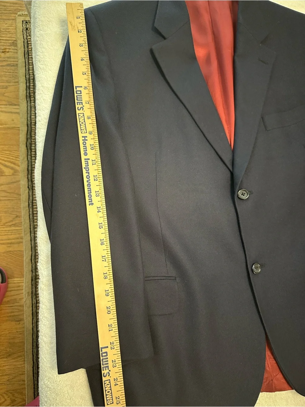 Jack Victor Saks Fifth Avenue Loro Piana 100% Cashmere Navy 2 Button Blazer 42S